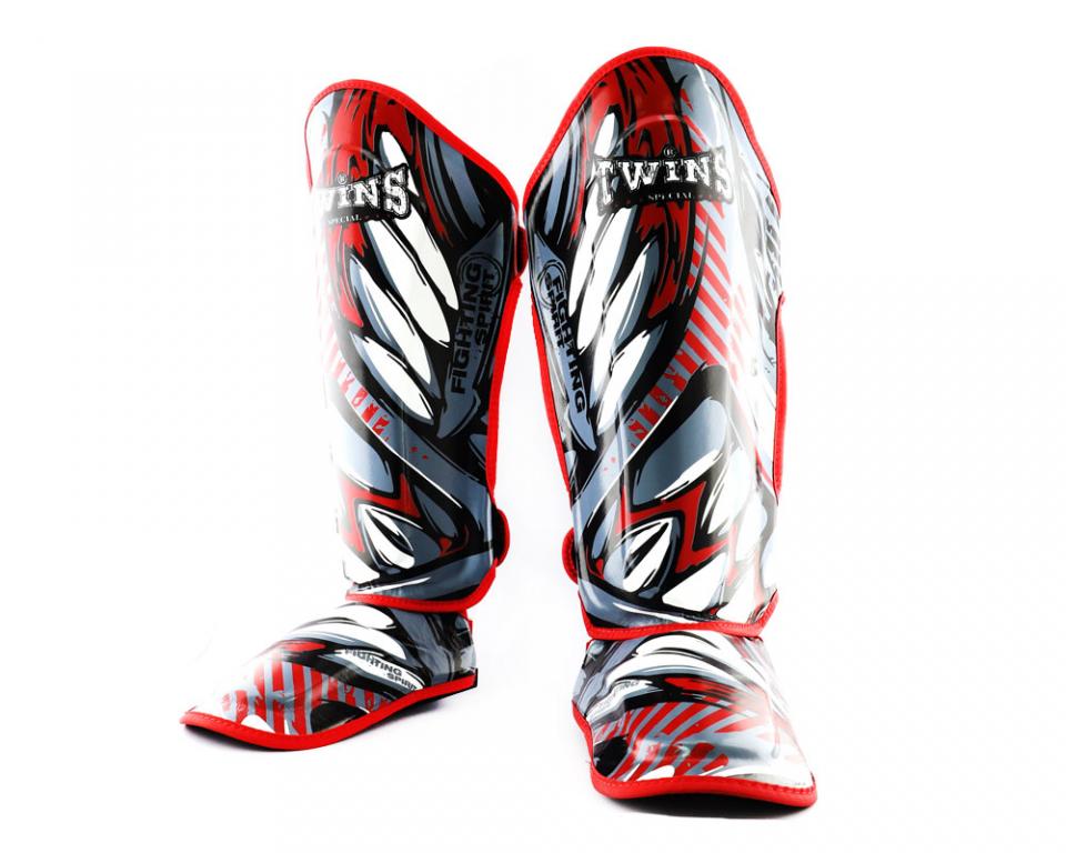 Twins FSGL10-55 Demon Grey Double Padded Shin Guards